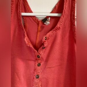 We the Free Tank top Free People Raw Edge Tank Top w/buttons up Front